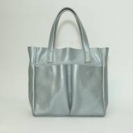 Шкіряна сумка Royal 09, срібна - Шкіряна сумка Royal 09, срібна