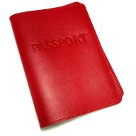 Кожаная обложка на Паспорт, красная (700007) - Кожаная обложка на Паспорт, красная (700007)