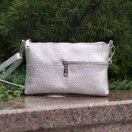 Шкіряна сумочка Glamor 10, срібна - Шкіряна сумочка Glamor 10, срібна