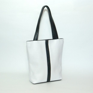 Кожаная сумка Allegro 03, белая с черным