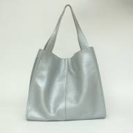 Шкіряна сумка CITY 06, срібна - Шкіряна сумка CITY 06, срібна