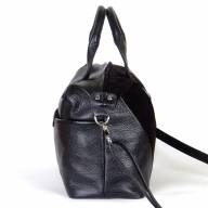 Кожаная сумка Mira 01, черная замша/гладкая - Кожаная сумка Mira 01, черная замша/гладкая