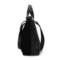 Шкіряна сумка Eva 11, чорна замша/гладка - Шкіряна сумка Eva 11, чорна замша/гладка