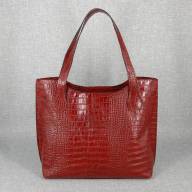 Шкіряна сумка Elegant 03, червона з тисненням під крокодила - Шкіряна сумка Elegant 03, червона з тисненням під крокодила