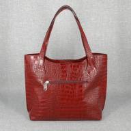 Шкіряна сумка Elegant 03, червона з тисненням під крокодила - Шкіряна сумка Elegant 03, червона з тисненням під крокодила