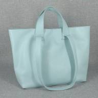 Шкіряна сумка Eva 12, блакитна - Шкіряна сумка Eva 12, блакитна